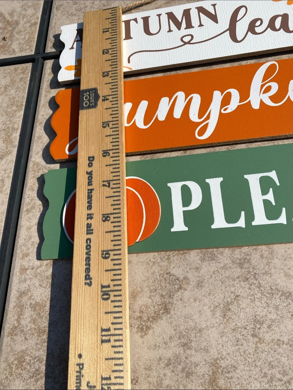 Perfect Harvest Fall Decor Set Bowl Filler Pumpkin Fence Ring and Hanging Sign